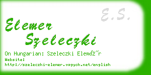 elemer szeleczki business card